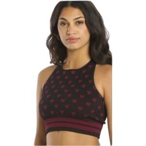 Spiritual Gangster Heart Crop Racerback Tank Black Purple Women’s Size XS/S.